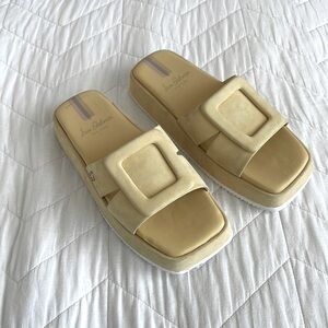 Sam Edelman New York - pastel yellow platform slides - size 36 - US 6